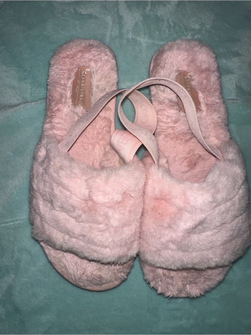 Koolaburra Pink Faux Fur Slide Slippers